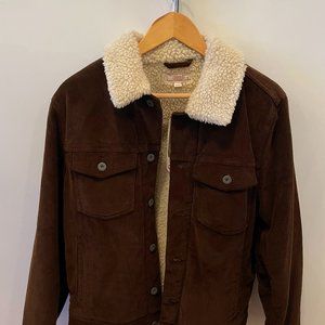 NWT J Crew Wallace & Barnes Sherpa-Lined Brown Corduroy Western Ranch Jacket SM